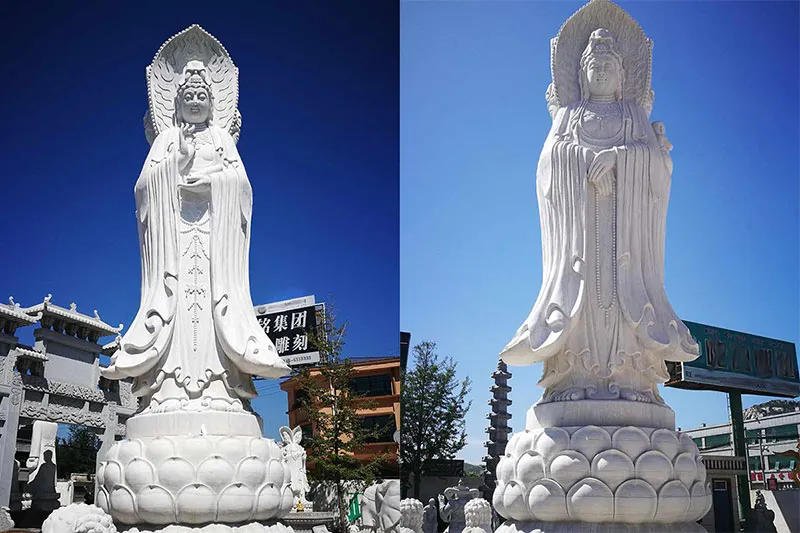 Large Three-sided Standing Guanyin Statue