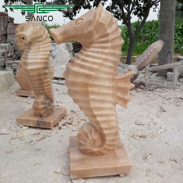 Stone Seahorse Statue Fountain Sculpture