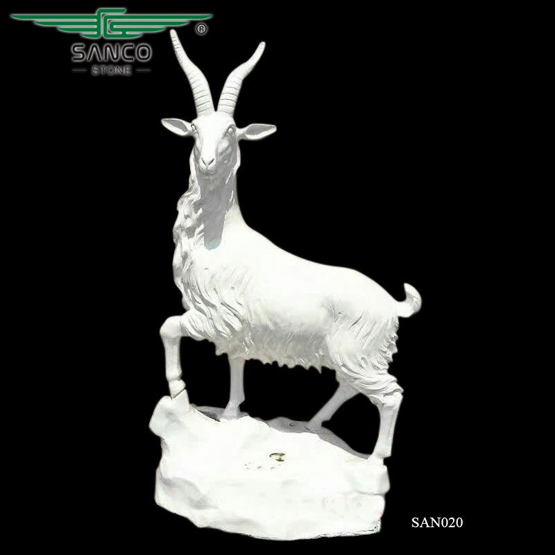 Animal Sculpture Marble Sheep Statue for Garden