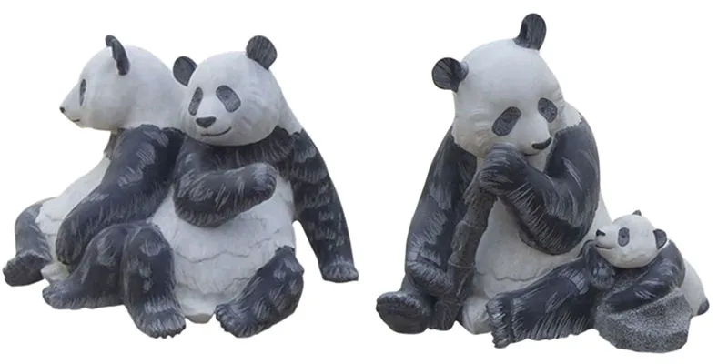 Charmingly Naive Appearance Stone Panda Statue