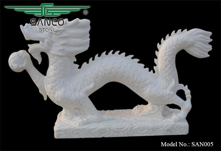 Natural Stone Chinese Dragons Statues