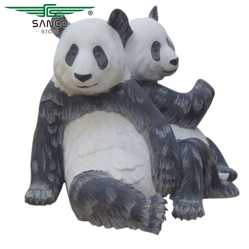 Charmingly Naive Appearance Stone Panda Statue