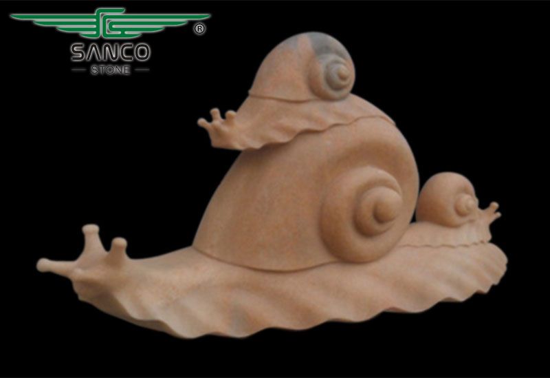 Stone Snail Sculpture for Garden