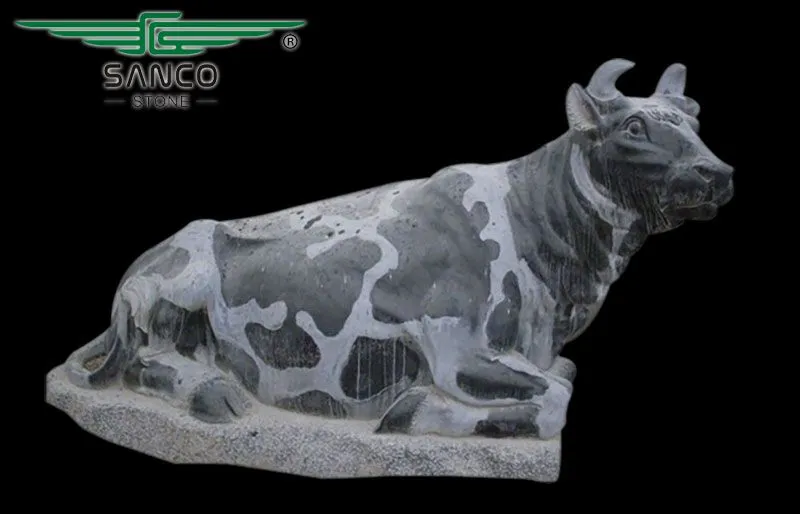 Natural Stone Carving Milk Cow Statue