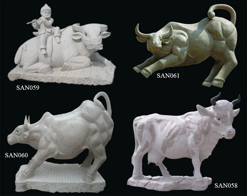 Various Shapes Animal Sculpture Granite Cattle Statue