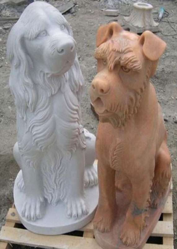 Marble Lovely Golden Retriever Statue