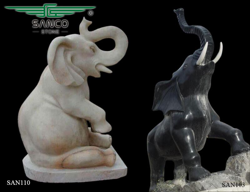 Decorative Marble Elephant Statue in Various Shapes