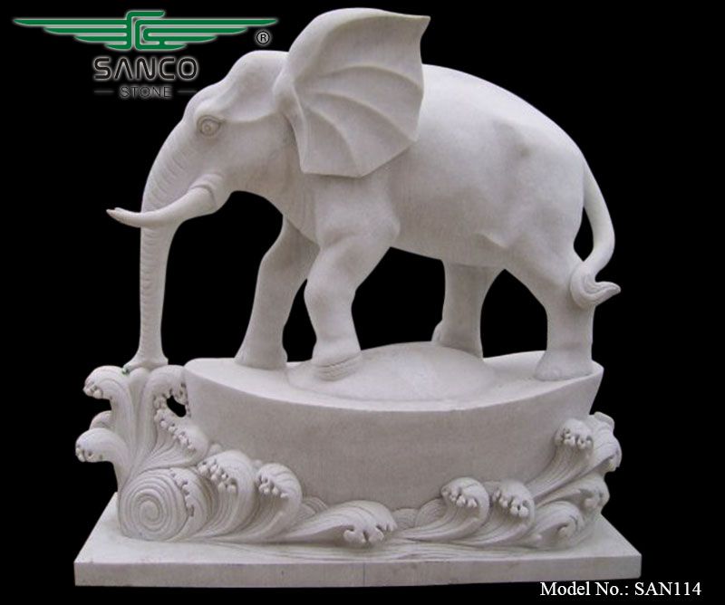 Decorative Marble Elephant Statue in Various Shapes