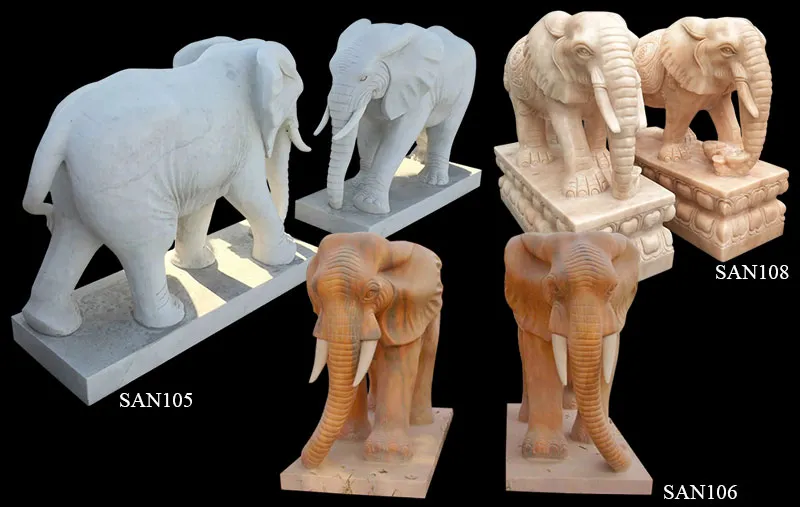 Paired Elephant Sculptures for Landscape