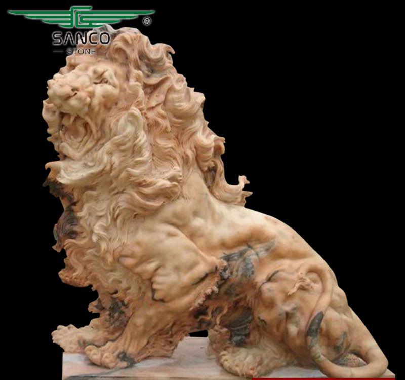 Garden Life-size Animal carving stone lion Statue