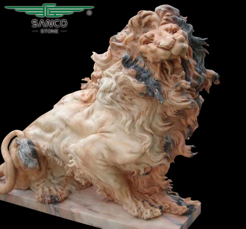 Garden Life-size Animal carving stone lion Statue