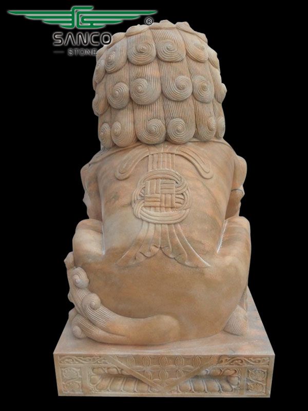 Natural Stone Traditional Chinese Lion Statue Foo Dog