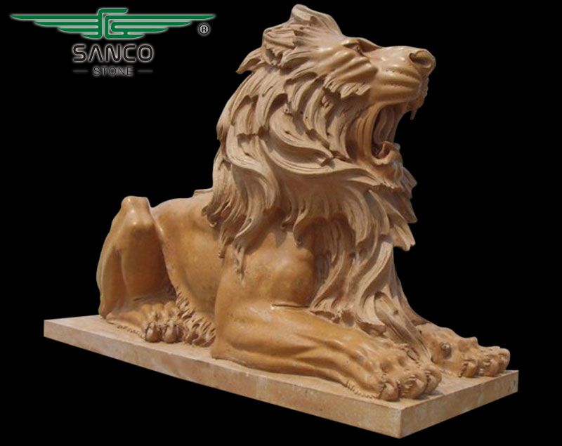 Hand Carved Stone Lion Garden Statues