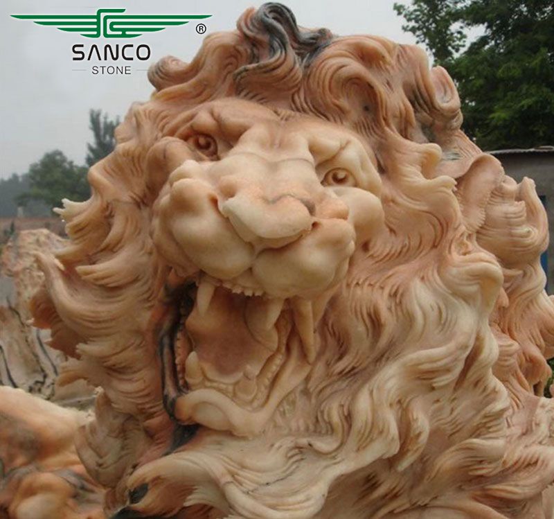 Garden Life-size Animal carving stone lion Statue