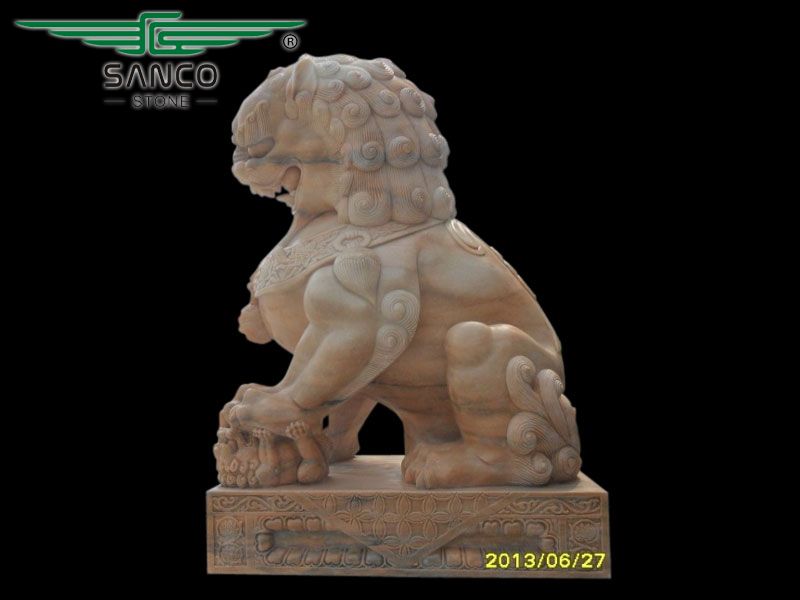 Natural Stone Traditional Chinese Lion Statue Foo Dog