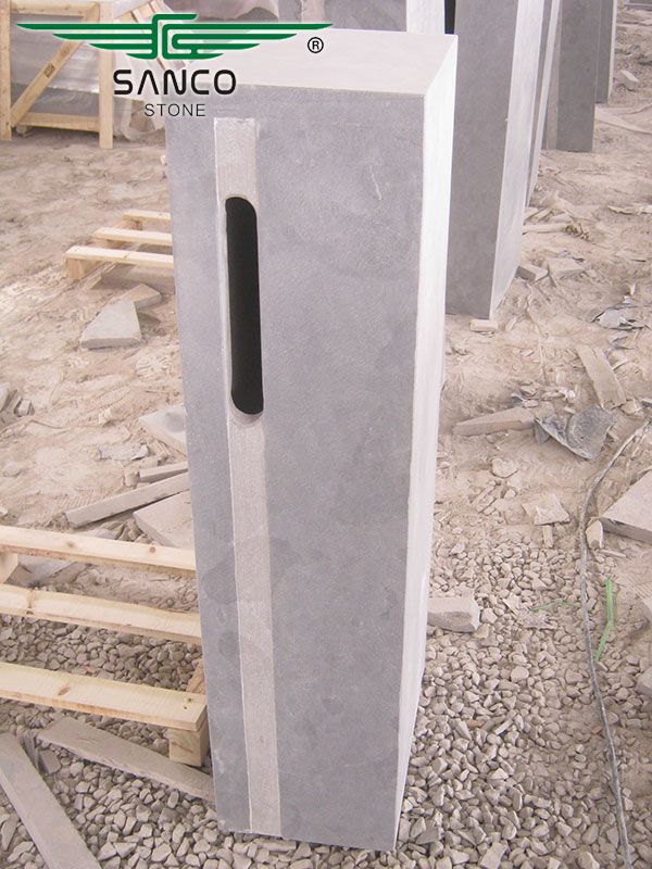 Natural Blue Stone Pillar Mailbox