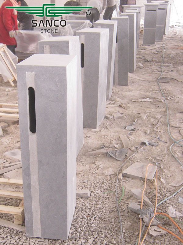 Natural Blue Stone Pillar Mailbox