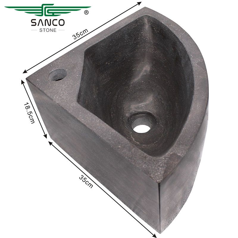 Customized Bluestone Triangle Corner Wash Basin