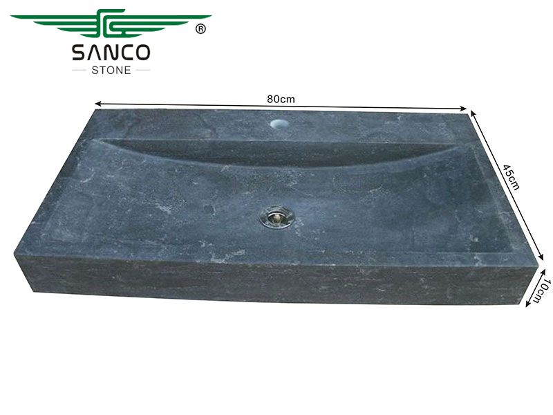 Rectangular Washbasin of Blue Limestone