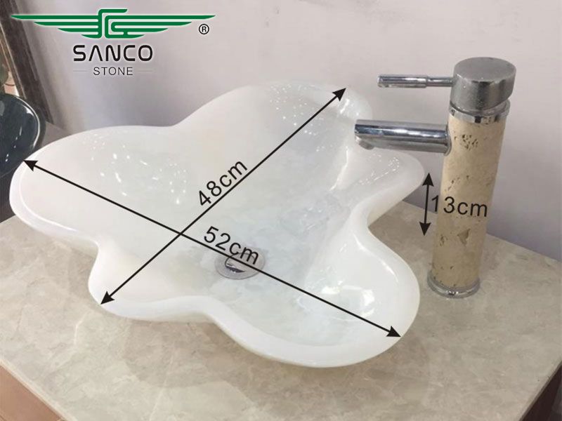 Luxurious White Onyx Vessel Bathroom Sinks