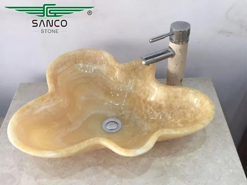 Yellow Onyx Unusual Creative Splash Sink