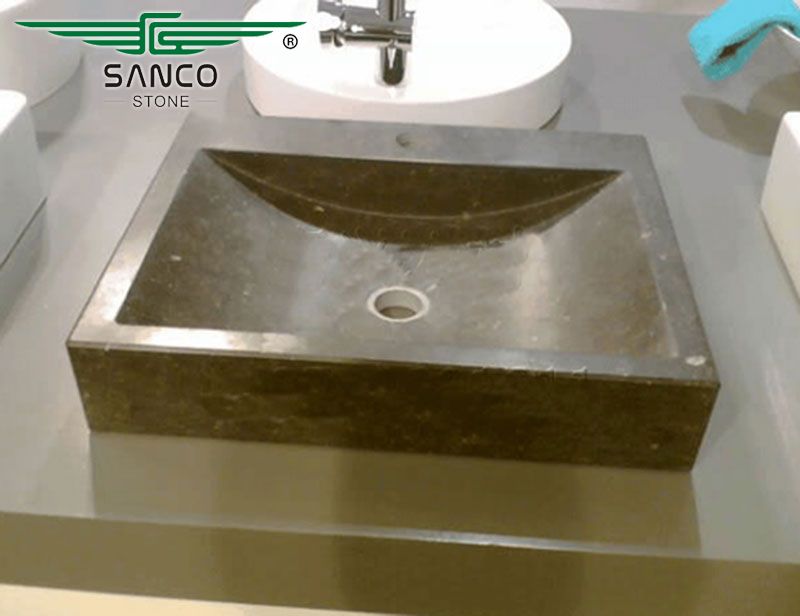 Modern Rectangular Stone Vessel Bathroom Sinks