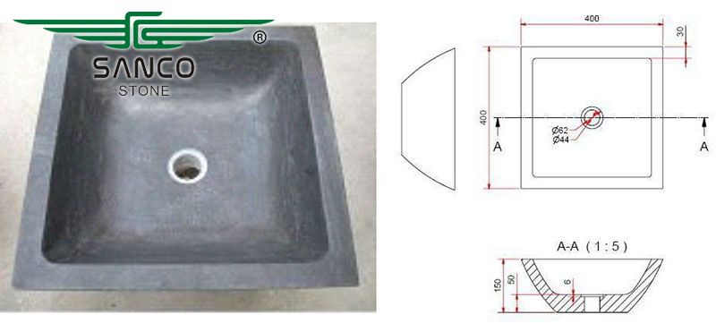 Modern Bluestone Square Wash Hand Basin