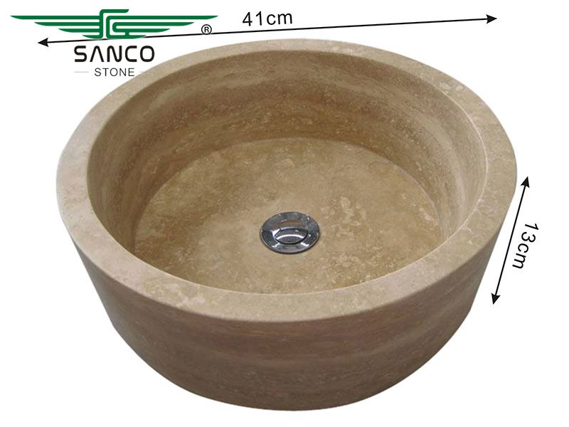 Cheap Travertine Sink Hotel Bathroom Vessel Sink