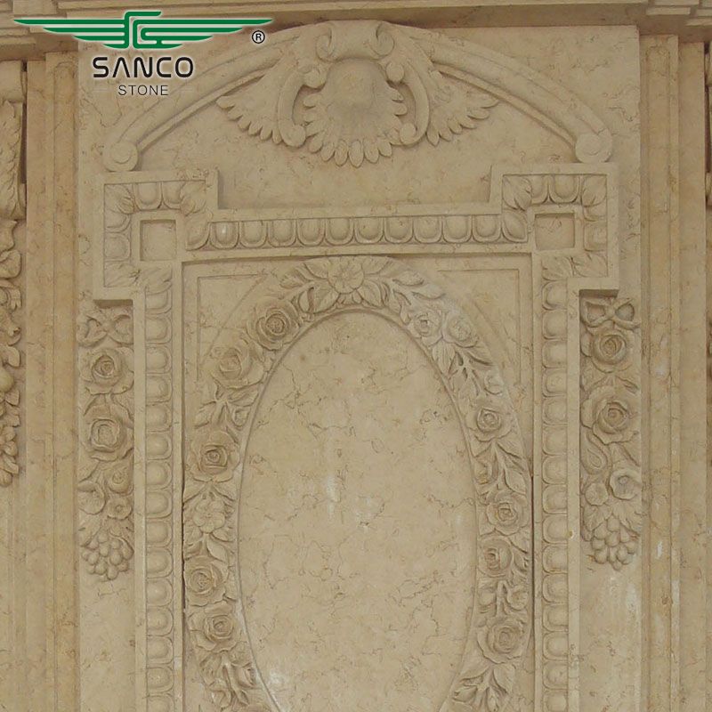 Large Size Decorative Marble Double Fireplace Mantel