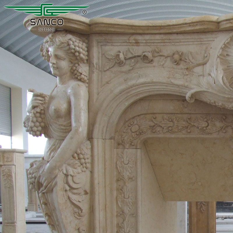 Freestanding Marble Fireplace Mantel Shelf