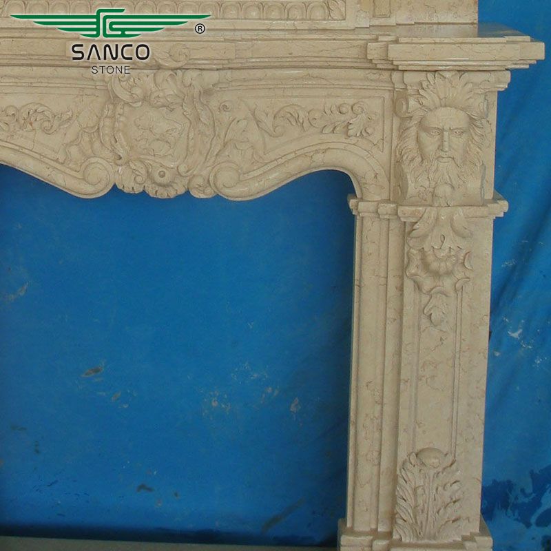 Large Size Decorative Marble Double Fireplace Mantel