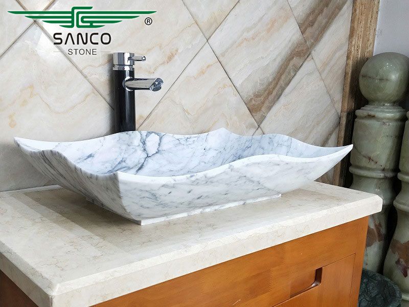 White Marble Vessel Sink New Design