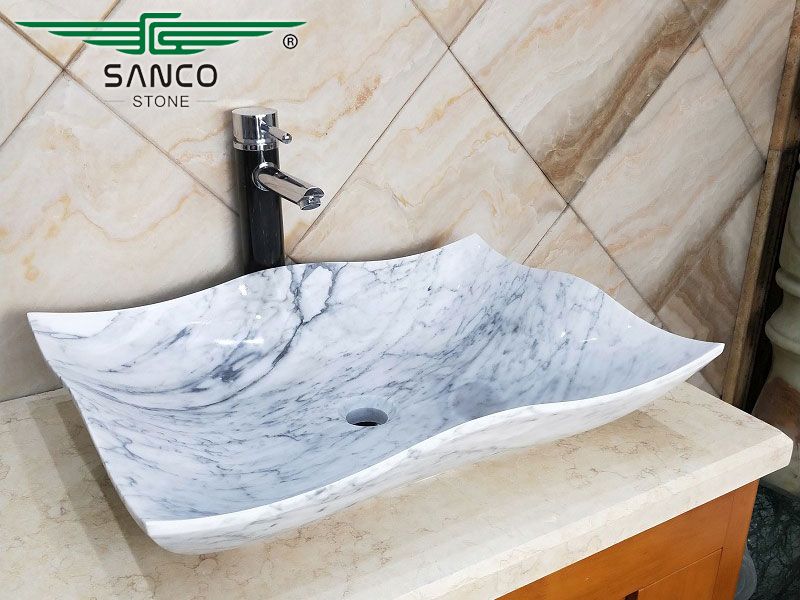 White Marble Vessel Sink New Design