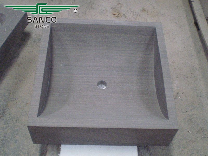 Wooden Sandstone Sink Washing Basin For Garden