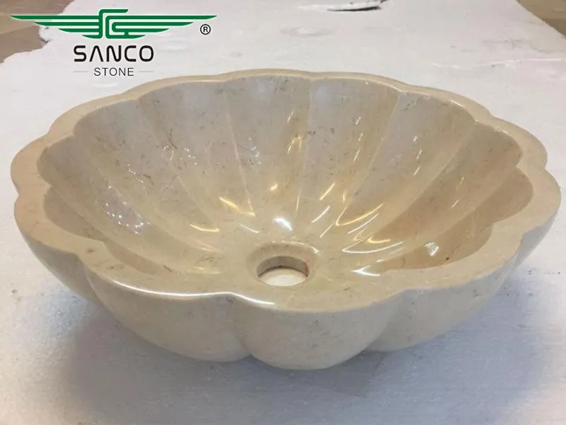 Marble Bathroom Scalloped Edge Sink