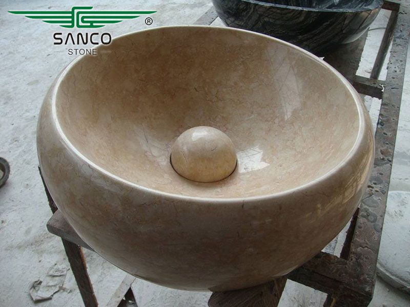 Natural Stone Bathroom Round Marble Sink