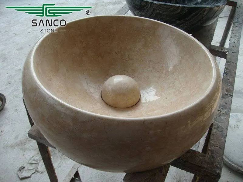 Natural Stone Bathroom Round Marble Sink