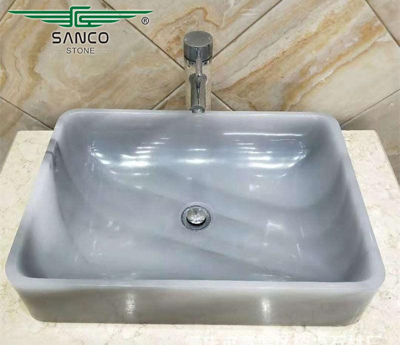 Natural Onyx Rectangular Wash Basin Design