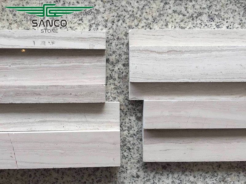 Wooden White 3D Honed Ledger Stone Corners