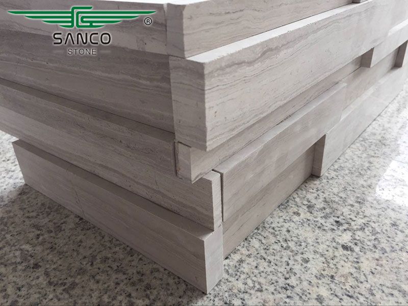 Wooden White 3D Honed Ledger Stone Corners