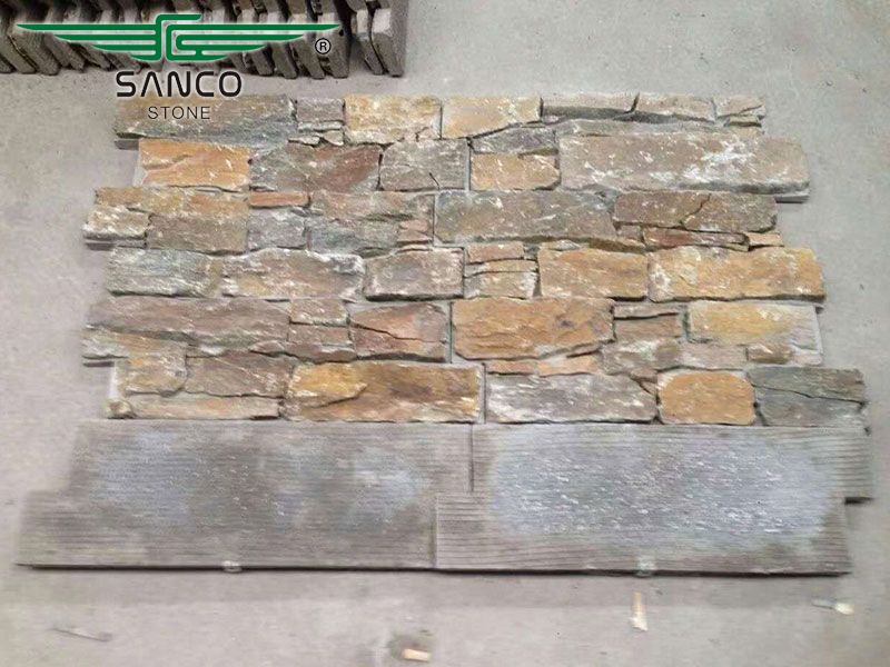 Natural Stone Cladding Cement Quartzite Stone Panel