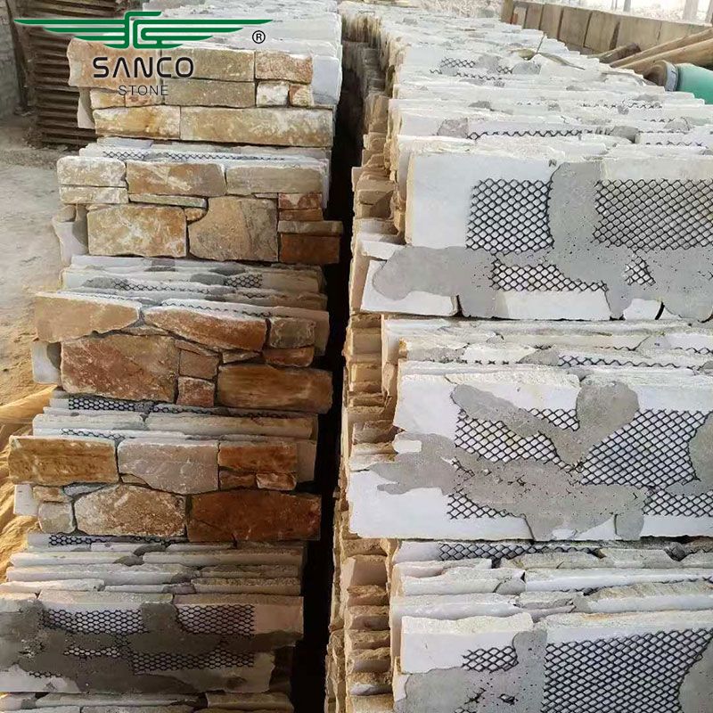 Natural Stone Cladding Cement Quartzite Stone Panel