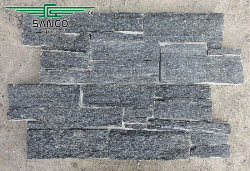 Natural Black Quartz Architectural Stone Veneer