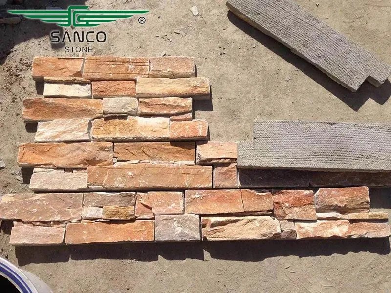 Natural Stone Cladding Cement Quartzite Stone Panel