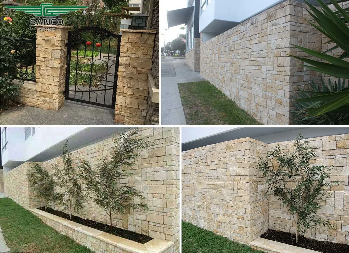 Yellow Limestone Loose Stone Wall Decoration