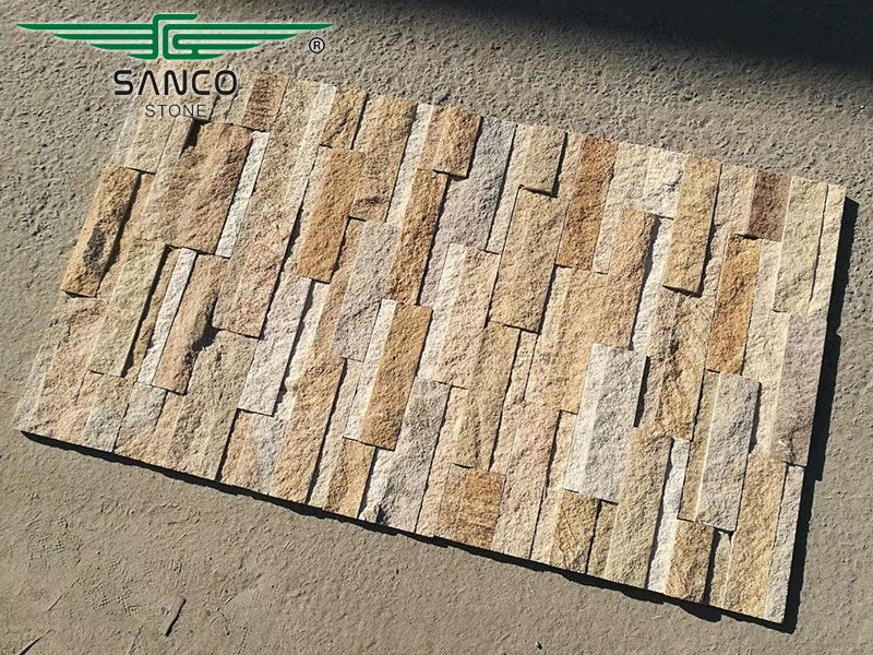 Yellowish-brown Sandstone Splitface Ledger Panel