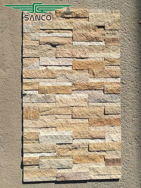 Yellowish-brown Sandstone Splitface Ledger Panel