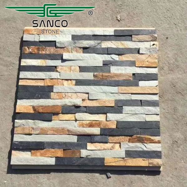 Multi Color Quartz 6X24 Splitface Ledger Panel