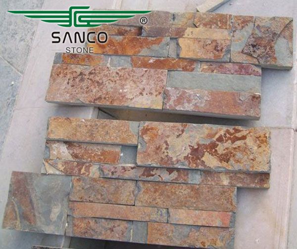 Rust Slate Rock Face Tile Stacked Stone