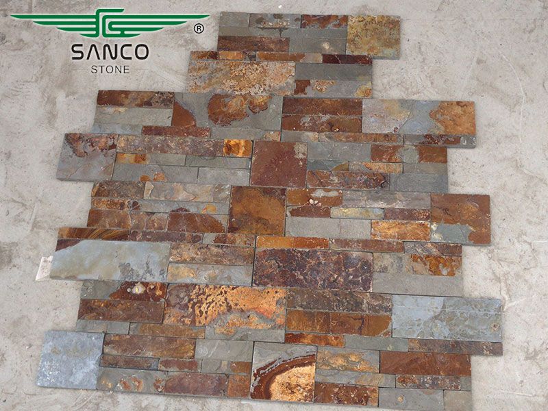 Rust Slate Rock Face Tile Stacked Stone